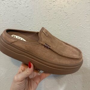 Hey Dudes Brown Suede Slip-On Loafers